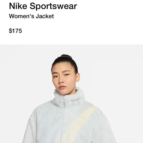 faux-fur nike faux-fur nike faux-fur nike
 oversized Swoosh luxe faux fur jacket - Picture 9 of 9